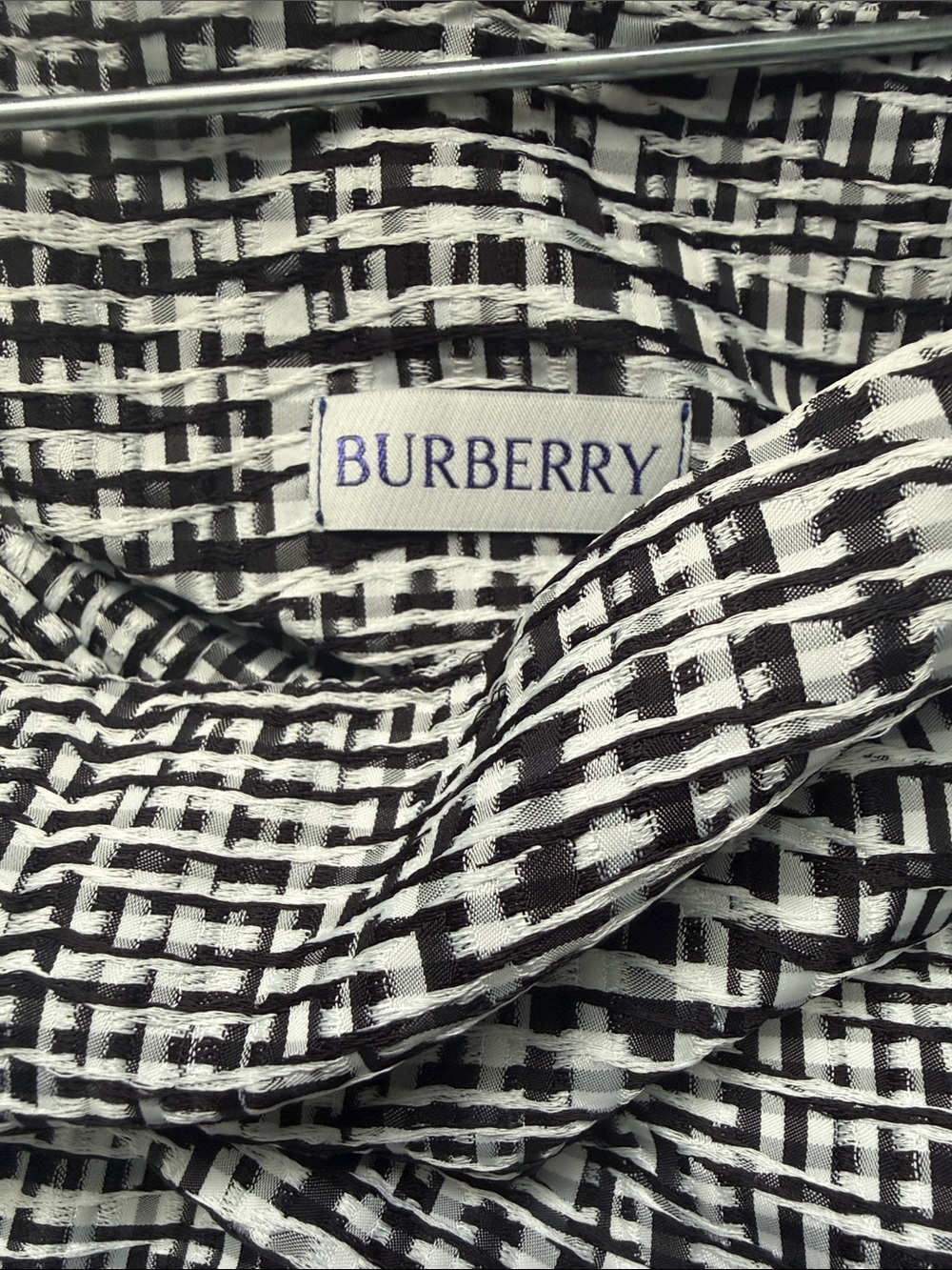 Burberry Black and White Fringe Wrap A-Line Skirt - Picture 2 of 6